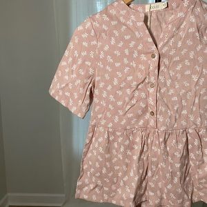 NWT Roolee Freesia Button Babydoll Top